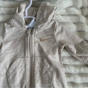 Nike Kids Beige Zip-Up Hoodie